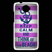 Coque HTC Desire 601 Keep Calm and Think Beach Rose