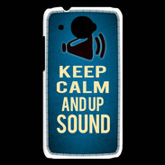 Coque HTC Desire 601 Keep Calm and Up Sound Bleu