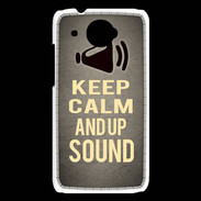 Coque HTC Desire 601 Keep Calm and Up Sound Gris