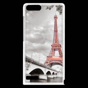Coque Huawei Ascend G6 Tour Eiffel rouge sur fond en noir et blanc