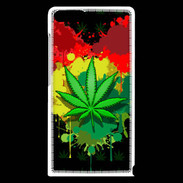 Coque Huawei Ascend G6 Feuille de cannabis et cœur Rasta