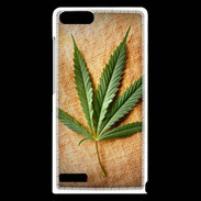 Coque Huawei Ascend G6 Feuille de cannabis sur toile beige