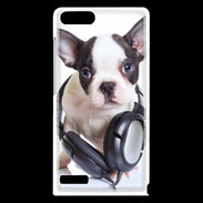 Coque Huawei Ascend G6 Bulldog français avec casque de musique