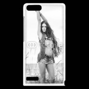 Coque Huawei Ascend G6 Hippie noir et blanc