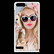 Coque Huawei Ascend G6 Femme glamour avec chihuahua