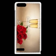 Coque Huawei Ascend G6 Coupe de champagne, roses rouges