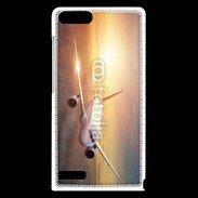 Coque Huawei Ascend G6 Avion de ligne au coucher de soleil