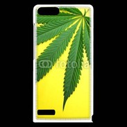 Coque Huawei Ascend G6 Feuille de cannabis sur fond jaune