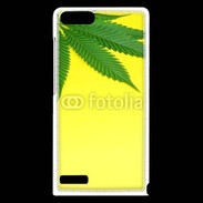 Coque Huawei Ascend G6 Feuille de cannabis sur fond jaune 2