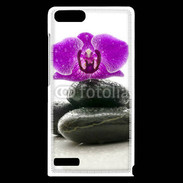Coque Huawei Ascend G6 Orchidée violette sur galet noir