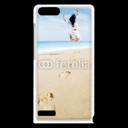 Coque Huawei Ascend G6 Femme sautant face à la mer