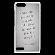 Coque Huawei Ascend G6 Avis gens Gris Citation Oscar Wilde