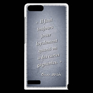 Coque Huawei Ascend G6 Cartes gagnantes Bleu Citation Oscar Wilde