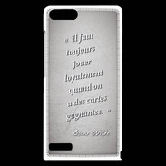 Coque Huawei Ascend G6 Cartes gagnantes Gris Citation Oscar Wilde