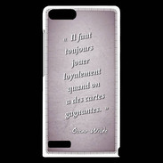 Coque Huawei Ascend G6 Cartes gagnantes Rose Citation Oscar Wilde