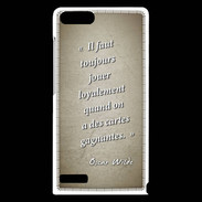 Coque Huawei Ascend G6 Cartes gagnantes Sepia Citation Oscar Wilde