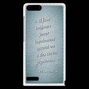 Coque Huawei Ascend G6 Cartes gagnantes Turquoise Citation Oscar Wilde