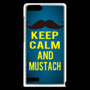 Coque Huawei Ascend G6 Keep Calm and Mustach Bleu