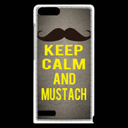 Coque Huawei Ascend G6 Keep Calm and Mustach Gris