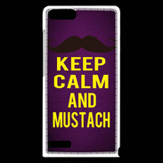 Coque Huawei Ascend G6 Keep Calm and Mustach Violet