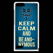 Coque Huawei Ascend G6 Keep Calm and Be Anonymous Bleu