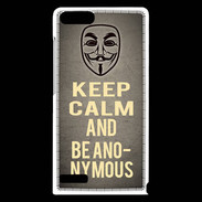 Coque Huawei Ascend G6 Keep Calm and Be Anonymous Gris