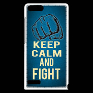 Coque Huawei Ascend G6 Keep Calm and Fight Bleu