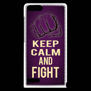 Coque Huawei Ascend G6 Keep Calm and Fight Violet