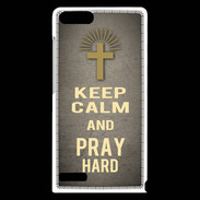 Coque Huawei Ascend G6 Keep Calm and Pray Christian Gris
