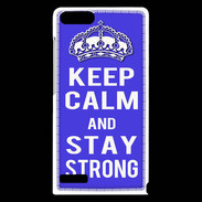 Coque Huawei Ascend G6 Keep Calm and Stay strong Bleu