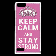 Coque Huawei Ascend G6 Keep Calm and Stay strong Rose
