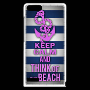 Coque Huawei Ascend G6 Keep Calm and Think Beach Bleu