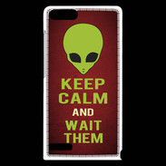Coque Huawei Ascend G6 Keep Calm and Wait Alien Rouge
