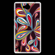 Coque Huawei Ascend G740 Flower power sur fond noir