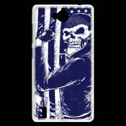 Coque Huawei Ascend G740 Tête de mort Biker USA