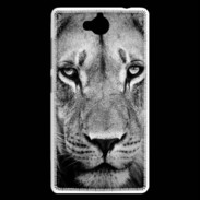 Coque Huawei Ascend G740 Lion en noir et blanc