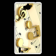 Coque Huawei Ascend G740 Portée de notes en or