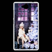 Coque Huawei Ascend G740 Sapin de Noël et petite fille