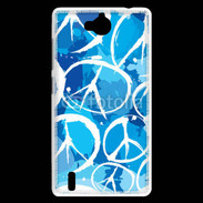 Coque Huawei Ascend G740 Peace and love Bleu