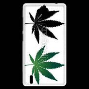 Coque Huawei Ascend G740 Double feuilles de cannabis