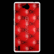 Coque Huawei Ascend G740 Capitonnage cuir rouge