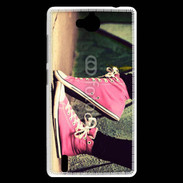 Coque Huawei Ascend G740 Converses roses vintage