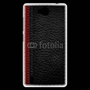 Coque Huawei Ascend G740 Effet cuir noir et rouge