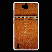 Coque Huawei Ascend G740 Effet cuir avec zippe