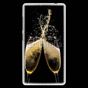 Coque Huawei Ascend G740 Coupes de champagne sur fond noir