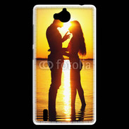 Coque Huawei Ascend G740 Couple sur la plage