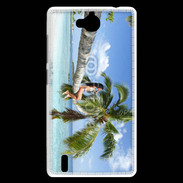 Coque Huawei Ascend G740 Palmier et charme sur la plage