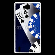 Coque Huawei Ascend G740 Poker bleu et noir 2