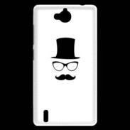 Coque Huawei Ascend G740 chapeau moustache