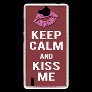 Coque Huawei Ascend G740 Keep Calm Kiss me Brique